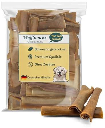 Getrocknete Hirschhaut für Hunde | 1 kg | natürlicher Kauartikel | 100% Hirsch | Hirschhautstreifen Hund | Kausnacks für Hunde von Wuffsnacks