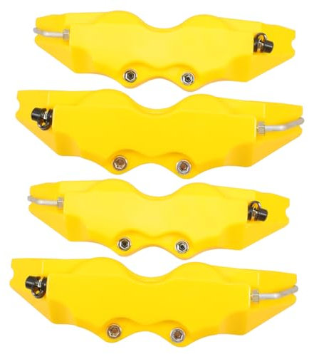 SEWOART 2 Set Copri Pinze Freno Stile 3d Pinze Freno Anteriori Posteriori Copri Mozzo Ruota Gialli Protezione Auto