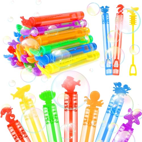 SULOLI 24 Piezas Mini Pompas de jabón，en 6 Colores，Pompas de Jabon Niños，Burbuja Varita de Burbujas para Cumpleaños Infantiles, Bodas, Halloween，Exteriores Juguetes para Niños