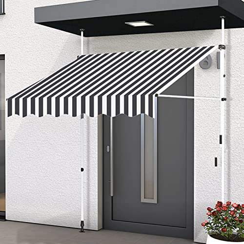 Store extérieur avec manivelle, Hauteur réglable, Pare-Soleil de Jardin, abri autoportant pour Porte de Balcon, Store Mural de 3,5 m