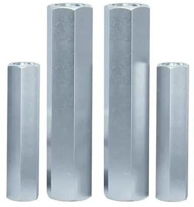 Lange Sechskant-Überwurfmutter, 6 Stück Stangenkupplungs-Sechskantmutter Stahl verzinkt Langes Anschlussgewinde M14, Länge 40 mm - 60 mm(M14x19x50mm)