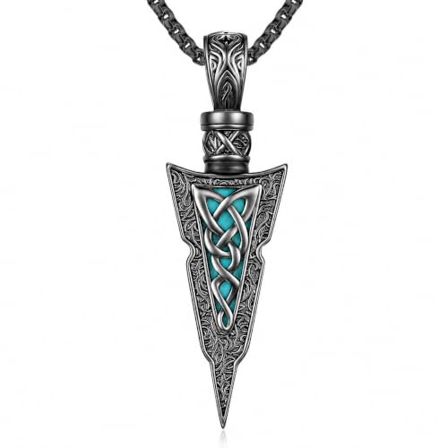 Wikinger Kette Herren 925 Sterling Silber ViKing Halskette Nordischer Mythologie Amulett Anhänger Wikinger Schmuck Frauen Damen