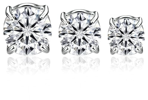 JYNXOR 3 pcs Orecchini Magnetici, Orecchini Magnetici Donna, Orecchini Finti Uomo, Orecchin magnetico in Acciaio Inossidabile per Unisex, tono argento non piercing orecchini a clip set moda, rotonda
