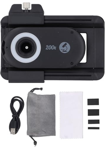 Annadue Objectif Macro de Téléphone pour Smartphone, Clip D'objectif de Photographie Macro avec Filtre CPL et Lumière LED pour Téléphone Portable, pour iOS, pour Android, Gamme de Clips (200X)