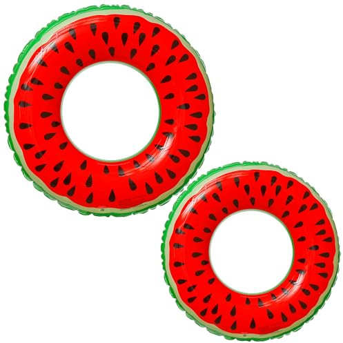 2Pcs Inflatable Swim Ring for Adult Swimming Rings,Inflatable Rubber Ring Pool Floats Transparent Floating Ring Swim Tube Rings for Girl Women Men Beach Summer Pool Party