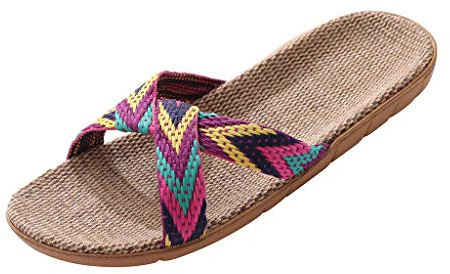 Generico Ciabatte Donna con Design Intrecciato, Suola in Fibra Naturale e Traspirante, Leggere e Confortevoli, Ideali per Casa, Vacanze, Passeggiate Uso Estivo con Stile. (2-Purple, 37-38)
