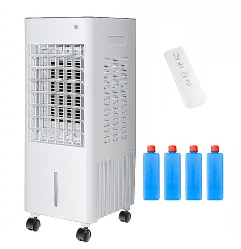4-in-1 Portable Evaporative Air Cooler with Remote Control,12L water tank air cooler for bedroom 4 Modes,3 Wind Speeds,7.5H Timer,Large Water Tank,Rolling Casters for Home Bedroom Office