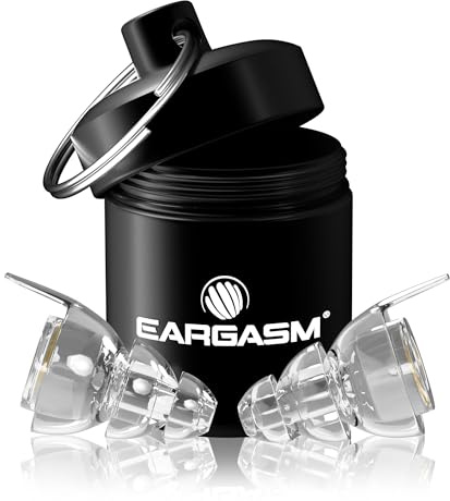 Eargasm High Fidelity Transparent Clear Earplugs for Concerts, Festivals, Musicians, DJs, Night-Life, Motorcycle Hearing Protection - Reusable Ear Plugs for High Fidelity Noise Reduction up to 21 dB