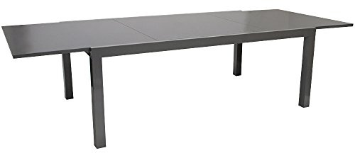 Ausziehtisch Aluminium 200/300x110cm Gartentisch Glasplatte Tisch Gartenmöbel