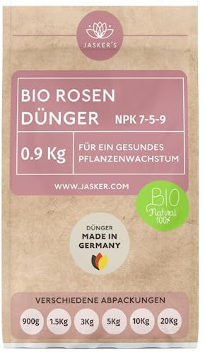 JASKERS® Langzeit Rosendünger Bio 900g | Optimaler Dünger Für Rosen - Stärkt Und Vitalisiert | Nährstoffreicher Rosen Langzeitdünger & In Deutschland Abgefüllt
