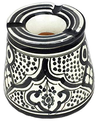 ARTIGIANATO VULCANO Posacenere portacenere Marocchino mangiafumo e Antivento Decorato a Mano