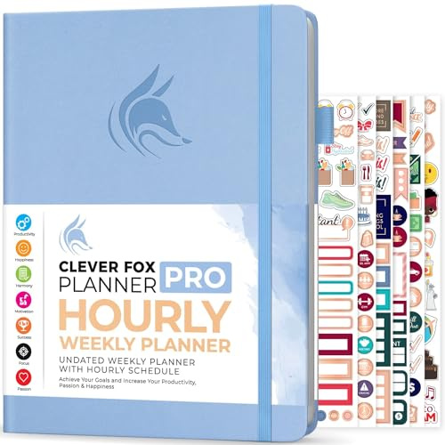 Clever Fox Planner PRO Schedule – Undated Weekly & Monthly Life Organizer with Time Slots & Daily Appointment Book, A4 (Periwinkle)
