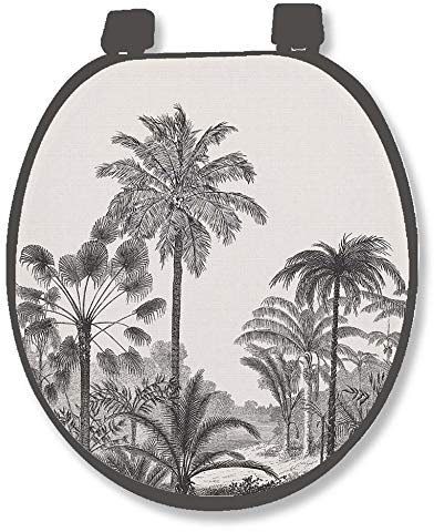 Universal MDF Motiv WC Sitz Deckel mit Holzkern (MDF) Klodeckel Toilette WC-BrilleToilettendeckel ohne Absenkautomatik (Palm)