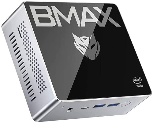 BMAX Mini Pc B2Plus Computer 8GB+128GB+SSD Intel Gemini Lake N4120 W-10 Pro Desktop Quad-Core CPU Processor 4KHD Con Porta USB-C/HDMI/Mini DP Dual Band WiFi Gigabit Ethernet BT5.0