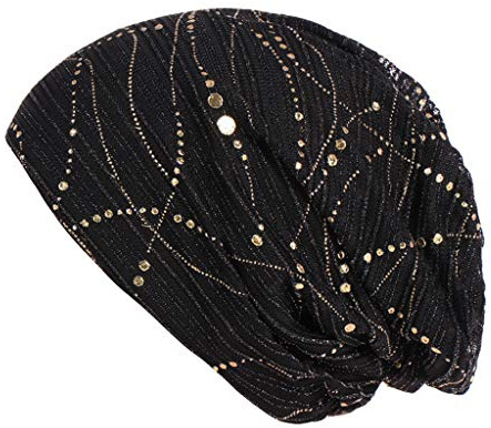 Zhiyao Chemo Hut Damen Spitze Beanie Mütze Kopftuch Super Weich Slouchy Turban Kopfbedeckungen Kopf Wraps Stirnband Nachtschlafkappe Hut