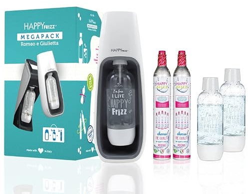 Happy Frizz GASATORE Giulietta MEGAPACK - 1 gasatore + 3 bottiglie bianche + 2 bombole piene