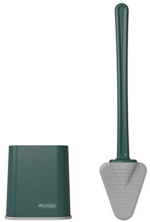 hanxiaoyishop Klobürste Silikon-Toilettenschüsselbürste Haushalts-Toiletten-Toilettenbürste Latexbürste Langer Griff Reinigungsbürste (Rosa/blau/grün/schwarz) Toilettenbürste (Color : Green)