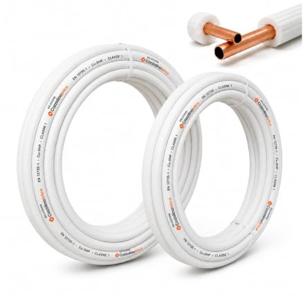 kit tubi rame per climatizzatore coppia 25 mt da 1/4 25 mt da 3/8 totale 50 mt