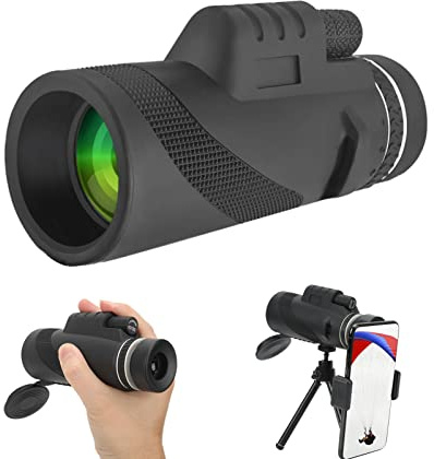 ciciglow Monokular Teleskop, 40x60 Hochauflösendes Monokular für Erwachsene mit FMC Objektiv Smartphone Halter Adapter, geeignet für die Vogelbeobachtung in der Tierwelt