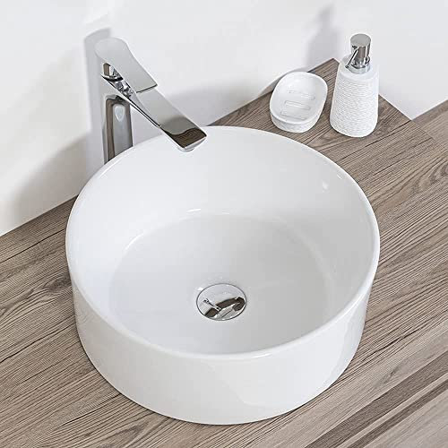 Yellowshop - Lavabo da appoggio rotondo in ceramica Ø 41xH12,5 cm TESIS3 Bianco arredo bagno