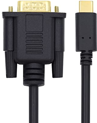 CY Câble vidéo de type C USB 3.1 USB-C vers VGA RVB Support 1080p 60 Hz Câble 1,8 m pour moniteur, ordinateur portable HDTV