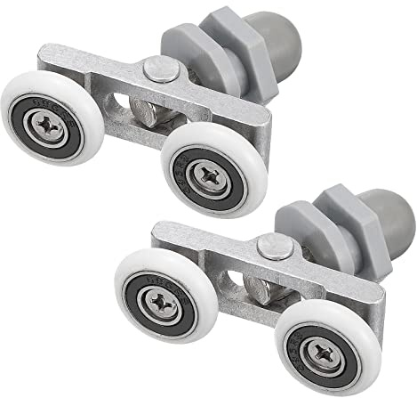 sourcing map Shower Door Rollers, Shower Twin Roller with 20mm Diameter, Glass Door Roller Replacement Parts, Pack of 2