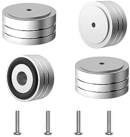 Brollitest Lautsprecher Füße gerätefüße Effektive Resonanzdämpfer für subwoofer füße, HiFi gerätefüße, gerätefüße Shock Absorber (4 Stück, Silber)