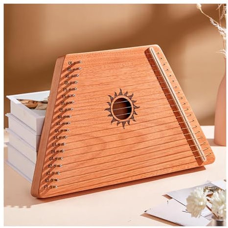 Tragbare 19-saitige Leierharfe für Anfänger, Mini Harfe Mahagoni Körper, Stahlsaiten, Keltische Harfe Instrument (A)