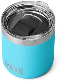YETI Rambler 10 oz Stackable Lowball 2.0, Vacuum Insulated, Stainless Steel with MagSlider Lid, Reef Blue