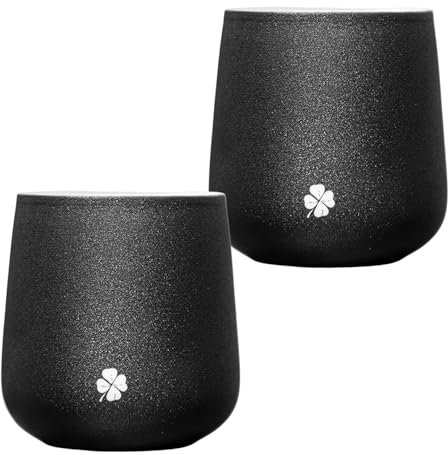 NIUKOMY Doppelwandige Keramik tassen, Verdickte Kaffeetasse, Chinesische Teetassen 2er Set, Japanisch Kaffeebecher Porzellan Ohne Henkel, Asiatisch Teebecher Set, 200ML Schwarz