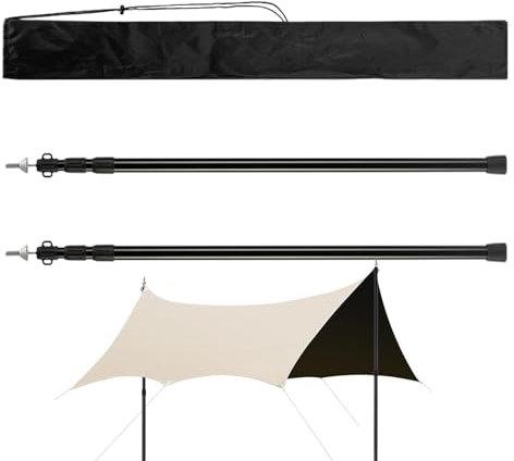 Uitseld Shade Sail Poles | Canopy Poles Outdoor for Tents and Shades | Metal Sun Shade Poles, Awning Support Poles, Adjustable Camping Tarp Poles with Storage Bag for Canopy