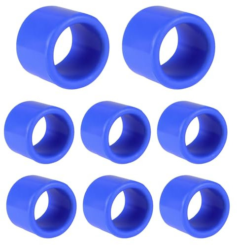 Vleant Juego de 8 tapas de tubo de silicona azul para caña de pescar, protectores de inserción, accesorios para carrito de pesca
