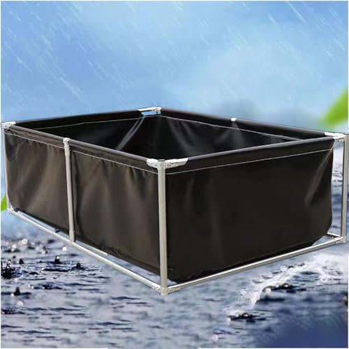 Pounjsd Étang À Poissons en Toile Hors Sol,Aquarium Pool Pond avec vanne de vidange PVC Canvas,1.5m Grande Piscine D'aquaculture, Réservoir d'eau d'aquaculture pour l'irrigation du Jardin