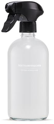 Future Stories Sprühflasche 500 ml aus Glas - für Textilerfrischer, Kleidung, Möbel - bedruckt und tropfsicher