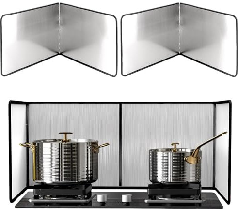 AKOLAFE 2 Stück Spritzschutz Küchenwand Spritzschutz Faltbar Spritzschutz Küchenrückwand Spritzschutz Herd Küche mit Antihaftbeschichtung Klappbarer Pfannenspritzschutz für Kochen, Braten, Spüle