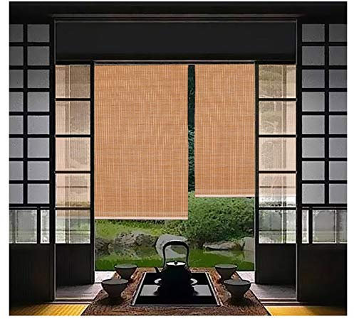 Bambusrollo, japanischer Stil, Außenrollo, 60 % Verdunkelung, für Pavillon, Tür, Balkon, 105 cm breit x 200 cm lang