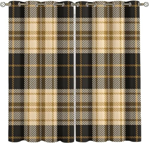 Pencil Pleat Blackout Curtains Geometric Striped Plaid 280X180 Cm (W + H) Indoor Blackout Curtain, 3D Thermo-Insulating Window Curtains Polyester Material Bedroom Drapes Blackout Curtains -159023744