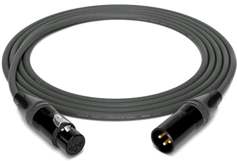 enoaudio Mogami 2534 Quad Professional Studio Cable Balanced Microphone | Neutrik Gold XLR Female - XLR Male | HiFi, Grey, 3.0 m
