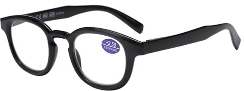 NEW VISION Occhiali da Lettura Uomo, Occhiali Luce Blu, Occhiali da Lettura, CE, UV400 Occhiali anti Luce Blu per Uomo Donna, NV1591B (NERO, 1.5, Dioptrien)