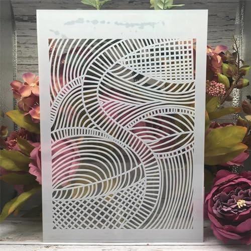 Schablonen zum Basteln, wiederverwendbar, A4, 29 x 21 cm, hohle Geometrie, Kurvenschablone für Wanddekoration, Heimdekoration, ideal für Bastelprojekte