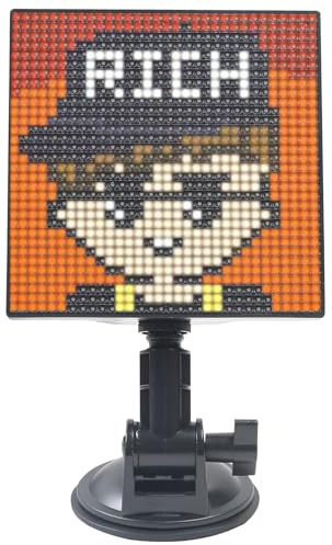 YedZen Pixel Art Marco de fotos digital, 32 x 32 cm, RGB 128 x 131 mm, panel LED programable, USB para coche, tienda, hotel