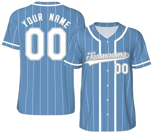 Benutzerdefinierte Baseball Trikots Shirt, Personalisierte Button-Down Baseball-Shirts, Individuelle Baseball-Shirts für MäNner, Frauen, Jugendliche, Druck-Namennummern Baseball Jersey Shirt