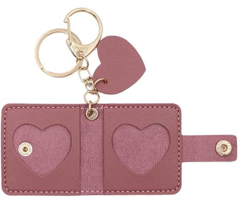 Mini-Fotoalbum-Schlüsselanhänger, Bilderhalter-Anhänger, PU-Leder, leicht zu öffnende Aufbewahrungstasche, Andenken-Geschenk, ideal für Hochzeit, Valentinstag, Frauen, Unterwegs Erinnerungsteilen