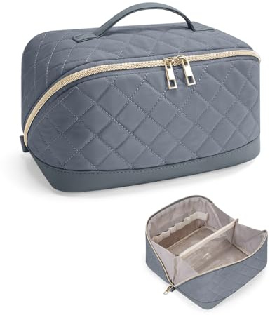 Wandering Nature Neceser Mujer Grande Maquillaje Impermeable – Bolsa de Cosméticos de Viaje con Separador Transparente, Múltiples Compartimentos y Asa – Organizador de Belleza Ideal para Regalar