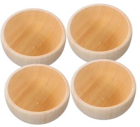 Anneome 4 Stück Teiliges Set Kleine Holzschalen zum Basteln Unbehandelte Holzschälchen für DIY Dekoration Glatte Oberfläche Robuste Holzteller für Kreative und Wohnaccessoires