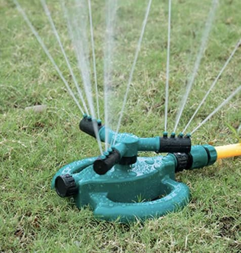 Accesorio de aspersor giratorio automático para manguera de 360 grados, cobertura de agua, ideal para cuidado del césped y el césped, sistema eficiente de riego de manguera de jardín