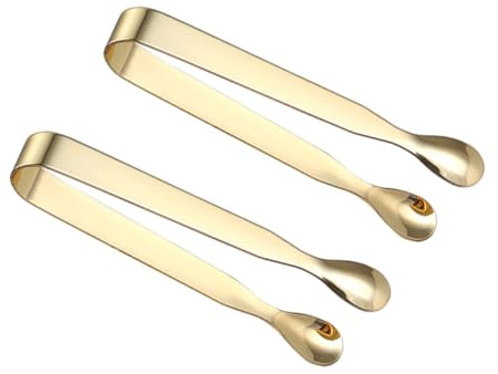 OFFSCH 2 piezas Pinzas Inoxidable para Azúcar y Cubitos de Hielo de Diseño Antideslizante y Pulidos Utensilios Pequeños para Cocina Bares y Reuniones