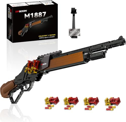 Sosuy M1887 Pistola Bloques de Construcción Adultos Set, Juguetes de Metralleta Armas modelismo para adviento Adolescentes, Regalos para Hombres y Niños de 8+ Años, Colección Militar 1370 Piezas