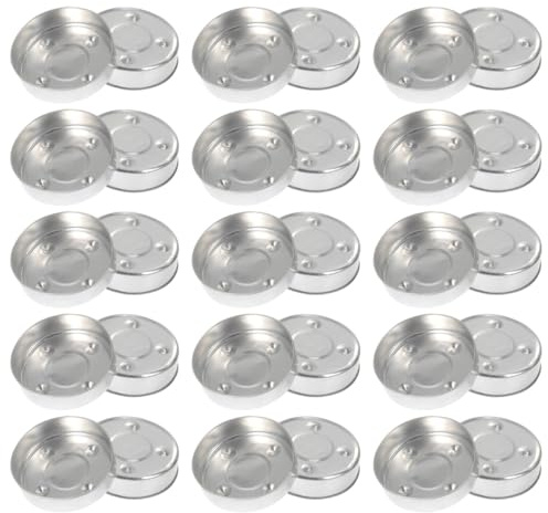 MAGICLULU 50Pcs Boîte à Bougie Vide Fournitures pour Bougies Chauffe-Plat en Aluminium Moulage Facile Stockage Pratique Mariage