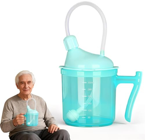 ADDLIVE Adult Sippy Cups for the Elderly Non Spill, Beakers for Elderly, 3 in 1 Sippy Cup for Adults, 300ML Dysphagia Cups with Lid and 30cm Straw, Adult Sippy Cups for The Elderly and Disabled